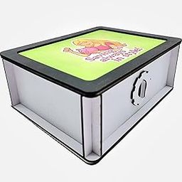 CreatiVS Wooden Piggy Bank– Large Coin Bank with ₹1,00,000 Target Tracker – Stylish Money Box with Barbiie Theme – Reopenable Lock – Coin Saver for Children & Teens 19cm x 15cm x 8cm-17