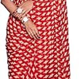Women's Printed Red Georgette Ready to Wear Saree With Un-stitched blouse-picture-27