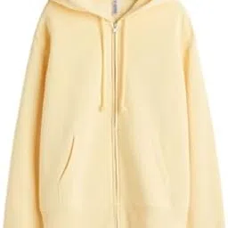 paklon Zipper Hooded Full Sleeve Sweatshirts for Women (Yellow)-picture-22
