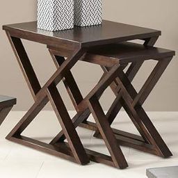 Fureon Modern Nesting table (Wood; Sheesham,Glossy finish,Brown )-image-1