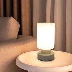 Mahganya Bedsite Dimmable Small Nightstand Lamp for Bedroom, Modern Desk lamp with White Glass Lampshade-10