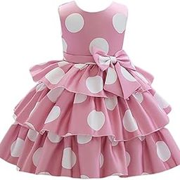 Baby-Girl's Satin Blend A-Line Knee-Length Pink Polka DOT Frock-image-39