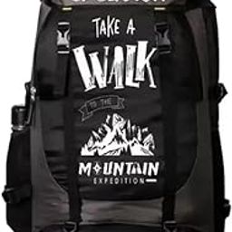 Mountain Expedition Hiking Backpack, Large Capacity Travel Rucksack with Multiple Compartments, Black and Grey-1