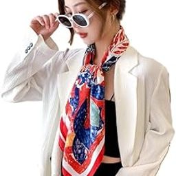 Red Multi Pattern Polyster Silken feel Scarf Stole for Women | Stylish, Soft, & Lightweight | Satin Feel Head Neck & Hair Scarves for Women | Handbag Square Scarf, 70 x 70 cm-image-44
