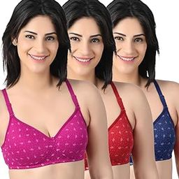 Lightly-Padded B Full-Coverage Bra for Women Solid Cotton Blend Fabric with Hook and Eye Closure Wire-Free Inner for Girls and Ladies Pack of 1-image-12
