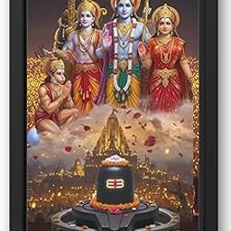 Ram Darbar Photo Frame | Shri Ram, Sita, Laxman & Hanuman Ji | 8x12 Inch MDF Wall Frame | Spiritual Home Temple Décor-image-88