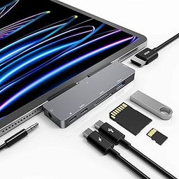 NXPGKEA Apple iPad Pro USB-C Hub - 7-in-1 Docking Station with 4K HDMI, USB-C PD, SD/TF Card Reader, USB 3.0, Headphone Jack for 11", 12.9", 13" iPad Pro & Air 5-image-51