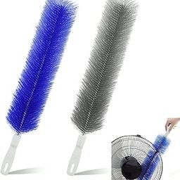 2 Pcs Cobweb Duster, Bendable Fan Duster, Plastic Fan Cleaner Brush,Microfiber Head Dusting Brush, Reusable Dust Remover for Air Conditioning Shutters,Ceiling Fan Blades,Air Vents, Curtains, Cars-image-16