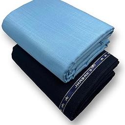 100% Pure Cotton Premium Shirt and Trouser Fabric - 100% Pure Cotton Material - 1.60m Shirt Cloth - 1.30m Pant Piece (Light Blue)-image-75
