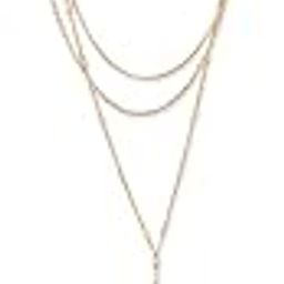 Gold Tone Multi Layered Contemporary Lariat Chain For Women-ZPFK15011-image-2