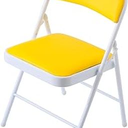 Kuber Industries Folding Chair for Home | Portable & Foldable Chair for Old Age Person & Comfortable Chair for Long Sitting | Chair for Travelling | Camping Chair with Sponge Seat | Yellow-3GJ-22C-B-10