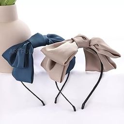 Artful, Hairband Vintage Big Bow Korean Hairband Women Headband Girls Hair Accessories Headwear (Cream)-image-3