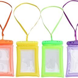 HOLIDYOYO 4pcs Phone Bag Set Pouch for Shower Swim Boating Kayaking Snorkeling Beach Touch Screen Window Random Color-image-74