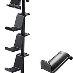Sanwa Direct 202-GAP011ASET1BK Controller Stand with Extra Hook Width 6.7 x Depth 6.7 x Height 18.7 - 18.7 inches (17 x 17 x 47.7 cm), Smartphone and Tablet Holder Included, Headphone Stand, Black-26