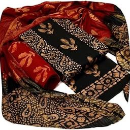 Women's Rajasthani Jaipuri Cotton Battik Print Hand Dyed Ethnic Daily Festival Office Suits Set Dress Material with Pure Cotton Gold Designs Dupatta-image-30