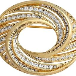 Fashion Jewellery White Gold Polished Copper Trendy Zircon Saree Brooch, Best for Bridal Wear & Special Occasion - 449565-image-62