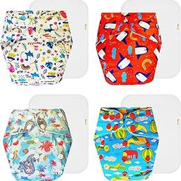 Dumbledo Premium Cloth Diaper with Cotton Insert (Pack of 4) | Soft & Gentle | Leakproof | Adjustable Snaps | Everyday Diapering Essential | 3 Months – 3 Years | Unisex Baby-image-19