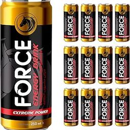FORCE ENERGY DRINK | 250ml X 12 can | 75mg Caffeine | Vitamin E | Extreme Power (Pack of 12) | Gold and Black-30