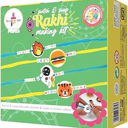 Kalakaram DIY Rakhi Making Kit for Kids | Make 4 Personalized Rakhis with Alphabet Beads & 4 Charms | Raksha Bandhan Gift for Boys & Girls Ages 5-10 | Craft Activity Set-image-24