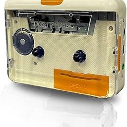 VOOCME Cassette Player Super USB Cassette Tape to MP3 PC Player Converter Capture Music Player Tape Cassette Recorder.(Orange)-image-14