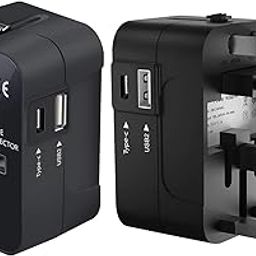 Pivalo Universal Travel Adapter with Dual USB AC/DC 6A/5V Charging Ports 1000mAh All in one Multipurpose Power Plug Portable International Travelling for Phone Camera Laptop (Pack of 1, Black)-18