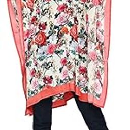India Women's || Multicolored Floral Printed || 100% Polyester || Dress Kaftan || Kimono Sleeves Kaftan || Casual Kaftan for Women-15