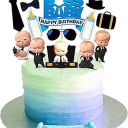 Zyozique Boss Baby Birthday Party Supplies, 1 set Boss Baby Party Supplies Set for Boys and Girls, Include Cup Cake Topper and Cake Topper-5