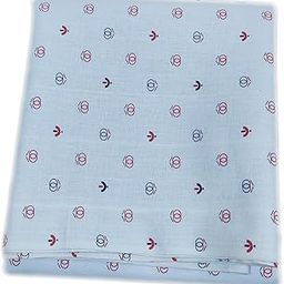 Premium Unstitched 100% Pure Cotton Sky Blue Printed Shirt Fabric Cloth Piece for Men's(1.60 Meter Length 58 Inch Width)-image-89