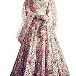 Women's Silk Semi stitched Lehenga Choli (7035-Wedding-Bridal-Latest-Lehenga-Choli_Peach_Free Size)-picture-28