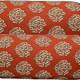 Trance Home Linen Premium 16x32 Inches 100% Cotton Bolster Covers | Anti-Pill 200 Tc Thread Count | Set of 2 Dewan Bed Round Pillow Cover with Tie Knot (Damask Red - Pack of 2)-31