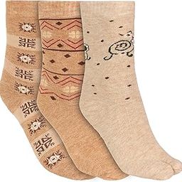 Women's Warm Woolen Calf Length Thumb Socks (Multicolored, Large)- Set of 3 Pairs-image-38
