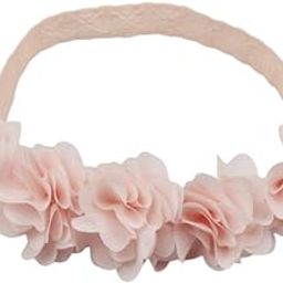 SYGA Baby Girl's Flower Headband Soft & Stretchable Fabric Hairband for Infants, Toddlers, Little Princesses 0-3 Years (Peach)-image-52