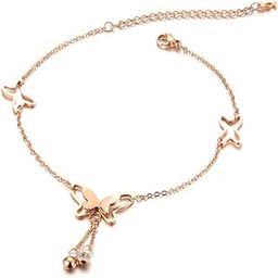 Butterfly Anklet for Women Rose Gold-Plated Butterfly Charm Stainless Steel Anklet For Women and Girls-14