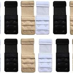Bra Hook Extender 2 Hook - 3 Eye (with Extra Elastic) Save Your Bra, Increase Band Length, Bra Extensions, Bra Extender Hook Combo-35