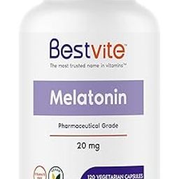 Melatonin 20 mg - 120 Veg Caps - No Stearates - No Sucralose, Dextrose, Silicon Dioxide, Mannitol - Vegan - Non-GMO - Gluten-Free-image-90