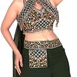 Lehenga Koti For Womens And Girls Ready To Wear Hevay Geogatte Fabric With Multicolour embroidery Thread Work Blouse With Palazzo Green-image-24