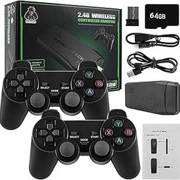 Sadhwanis Wireless Console Game Stick Video Game Console Built-in 15000 Classic Games 8 Bit Mini Retro Controller HDMI Output Dual Player-4K Ultra (Standard Edition), Black-0