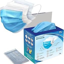 Melt Blown - SMMS Fabric 3 Ply Disposable Face Mask with Nose Clip and Reusable Travel Pouch (Blue, Pack of 100) for Unisex-18