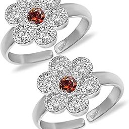 (Formerly MJ Designer Multi CZ Adorned Silver Toe Rings in Pure 92.5 Sterling Silver for Women | Chandi Bichiya | Gift for Her | With Certificate of Authenticity |-image-50