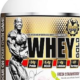 Dexter Jackson Signature Series Whey Proteins Gold | Fresh Strawberry Flavor | 67 Servings, 2268g, 5 lbs - Premium Protein for Muscle Growth and Recovery, powder-image-79