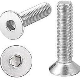 M6 x 100mm (10 cm) overall length (thread length 97mm) Stainless Steel Counter sunk CSK Flat Allen Head Hex Socket Screw - 10 Nos-12