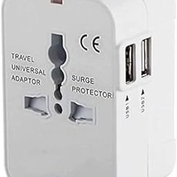 SARTH TREASURE Universal Travel Adapter with Built in Dual Charger Ports with Surge Spike Protected Electrical Socket Adaptor Plug-39