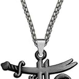 IMAM ALI SHIA SHITE ISMAILI (YA ALI) ZULFIQAR With Box Chain Grey Zinc And Metal Pendant Necklace For Men And Women SPn2023181-image-82