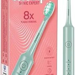 Closeup Sonic Expert Electric Toothbrush for Adults, Pack of 1+2 Heads (Green)-image-47