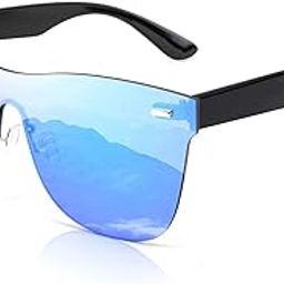 Oversized Mirrored Frameless Lens One Piece Sunglasses for Women Men E1077-image-53