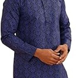 (Since 1958 Men's Silk Blend Solid Only Long Kurta-image-11