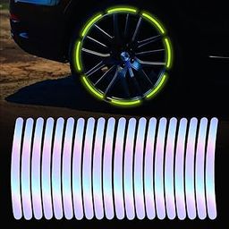 OBEROI'S TRADERS 20pcs Reflective Rim Tape Stickers for Car & Bike Wheels I Multicolor Tyre Strips for Night Visibility Waterproof Glow in Dark Wheel Decals – Universal Fit for Rims, Tyres, Spokes-picture-9