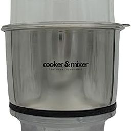 cooker&mixer™ Stainless Steel Chutney Jar, Alloy Metal Base, Compatible with maximum Indian Mixer Grinder brands, 400 ml-19