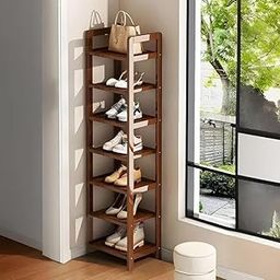 OGESTA Solid Wood 5-Tier Bookshelf, Modern Ladder Bookcase, Dark Brown Storage Display Unit-image-50