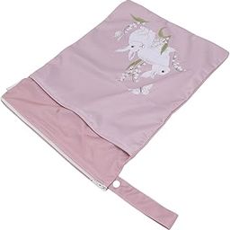 Baby Diaper Bag Dual Pocket Wet and Dry Diaper Bag Hanging Strap Waterproof Recycled Polyester Fiber (Rabbit)-image-28